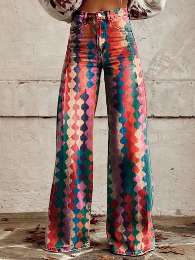 MAIDLE - AZTEC WIDE LEG PANTS