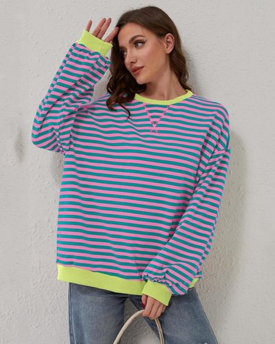 AKILIA - OVERSIZED STRIPED PULLOVER