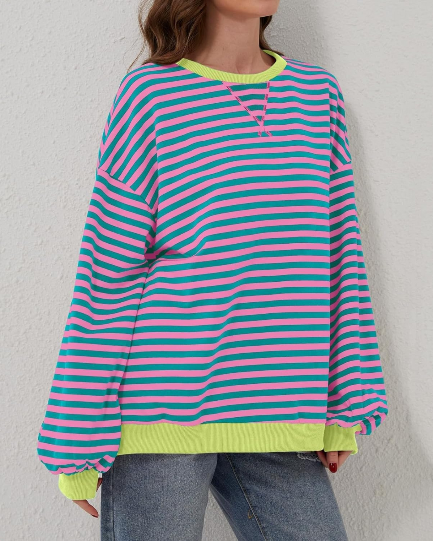 AKILIA - OVERSIZED STRIPED PULLOVER