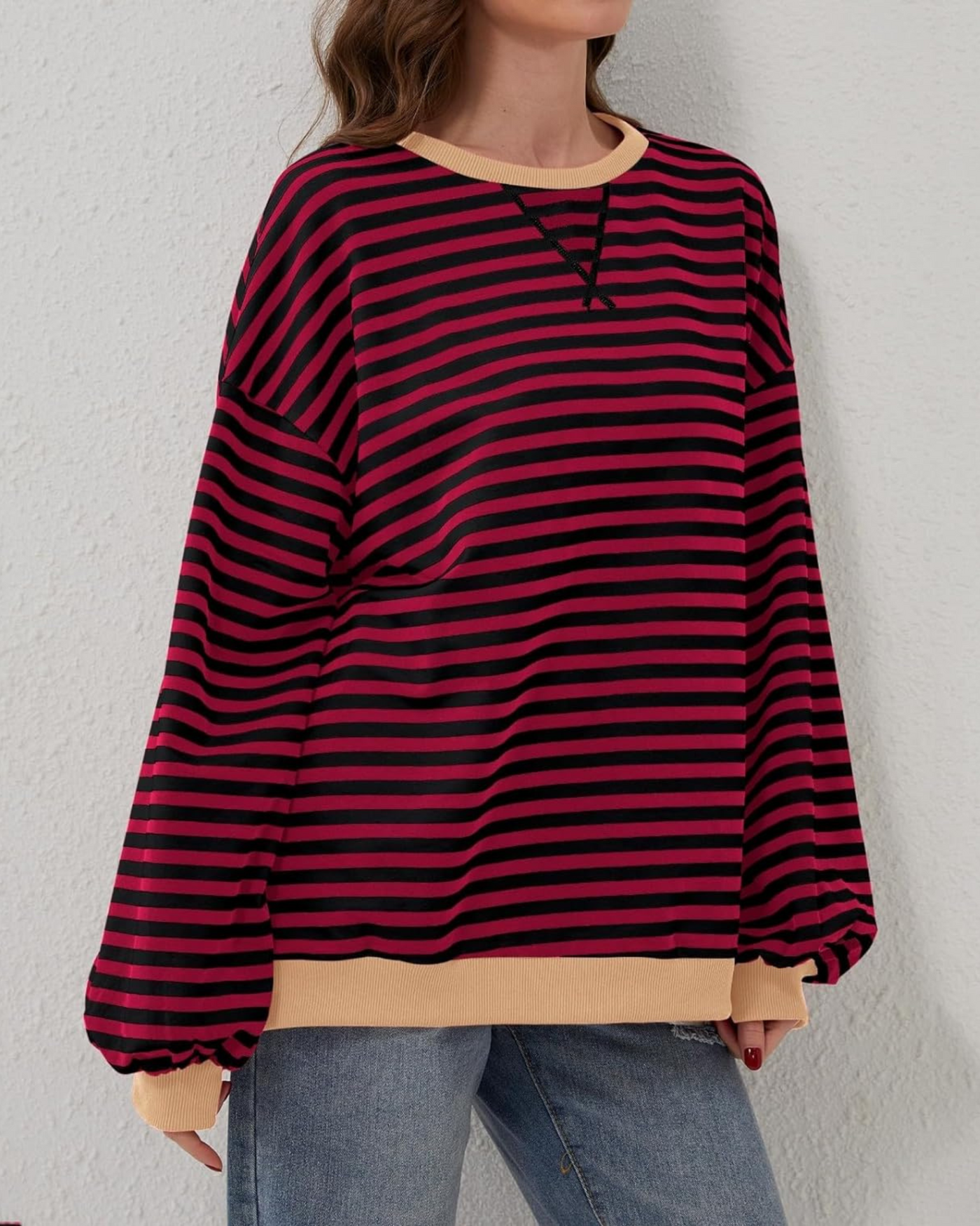 AKILIA - OVERSIZED STRIPED PULLOVER