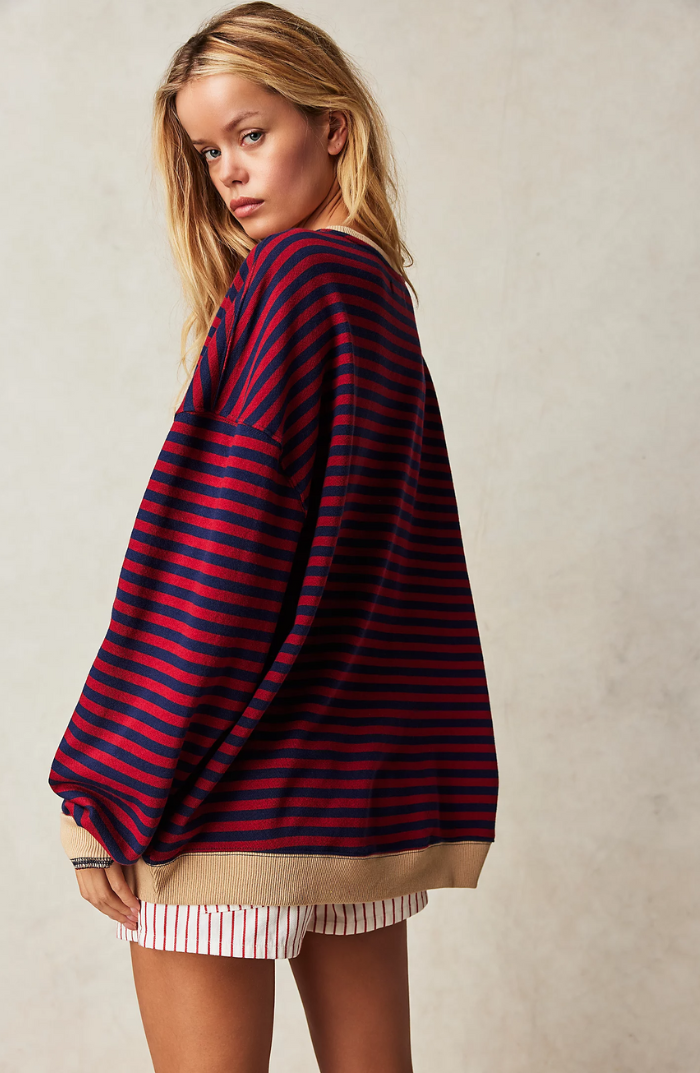 Nella - Classic Striped Knit Oversized Sweater (Buy 1 Get 1 Free)