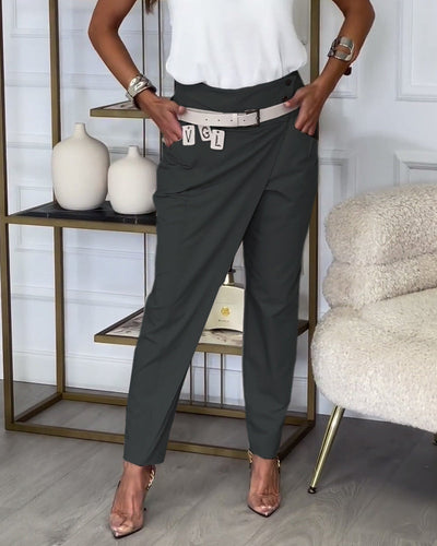 MIRIA - PATCH TROUSER WITH BELT