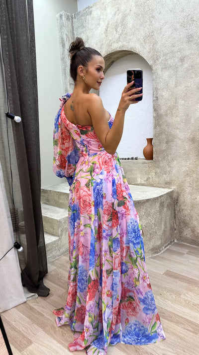 ARIA - FLORAL ONE SHOULDER DRESS