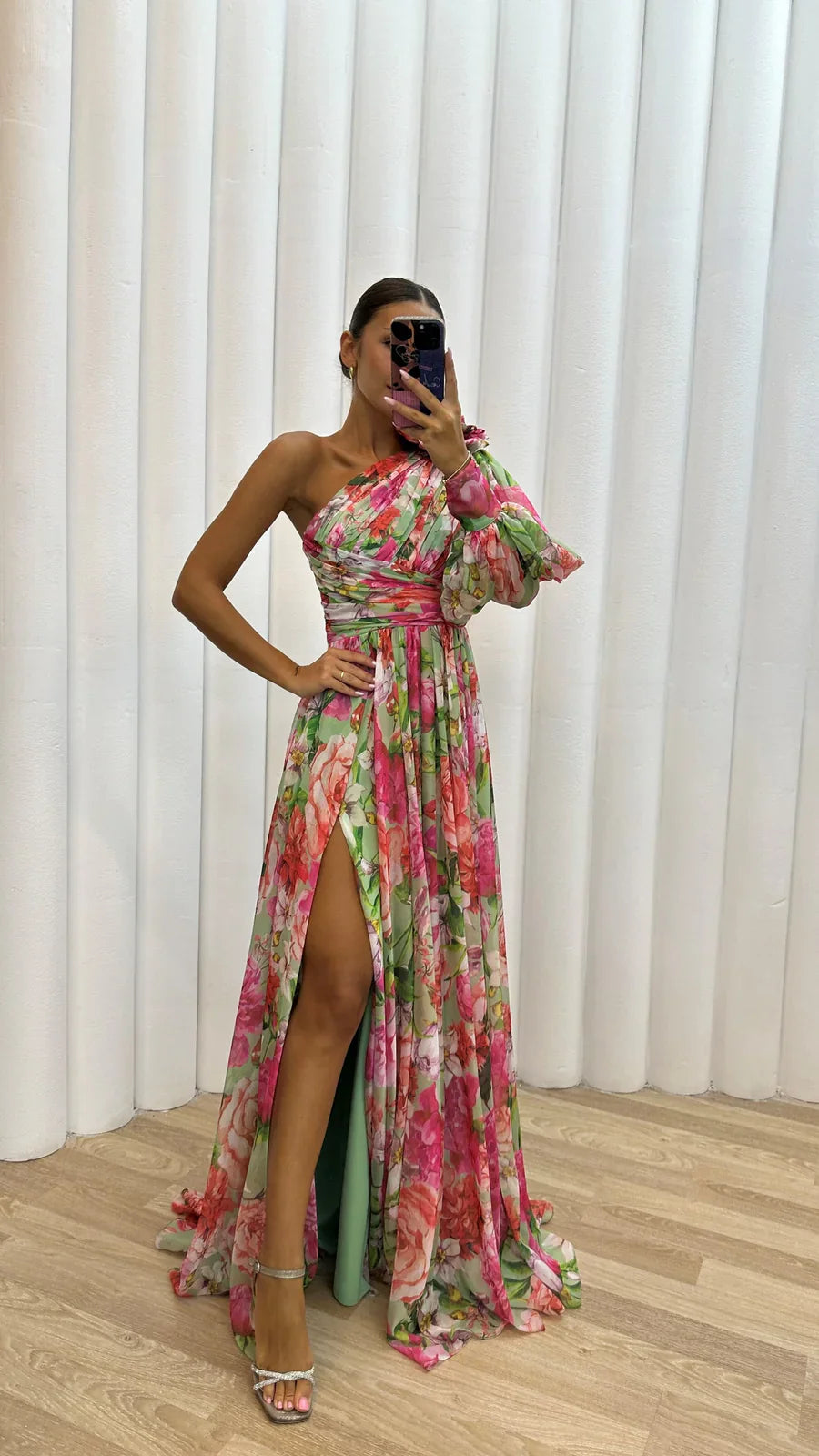 ARIA - FLORAL ONE SHOULDER DRESS