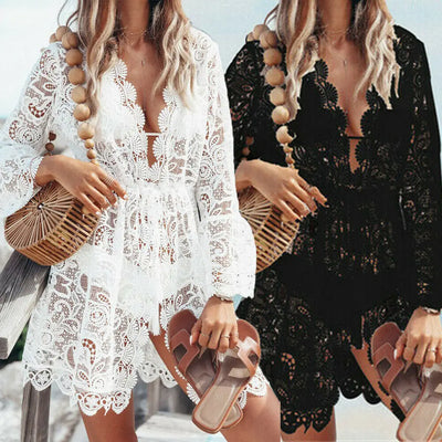 Kristell - Trendy Hollow Crochet Suit Cover-Up