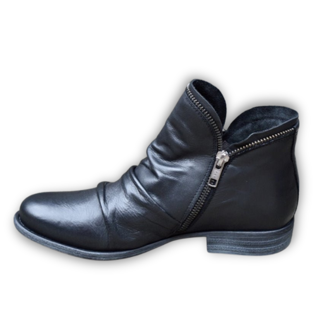 NEVA - ZIPPED LEATHER BOOTS