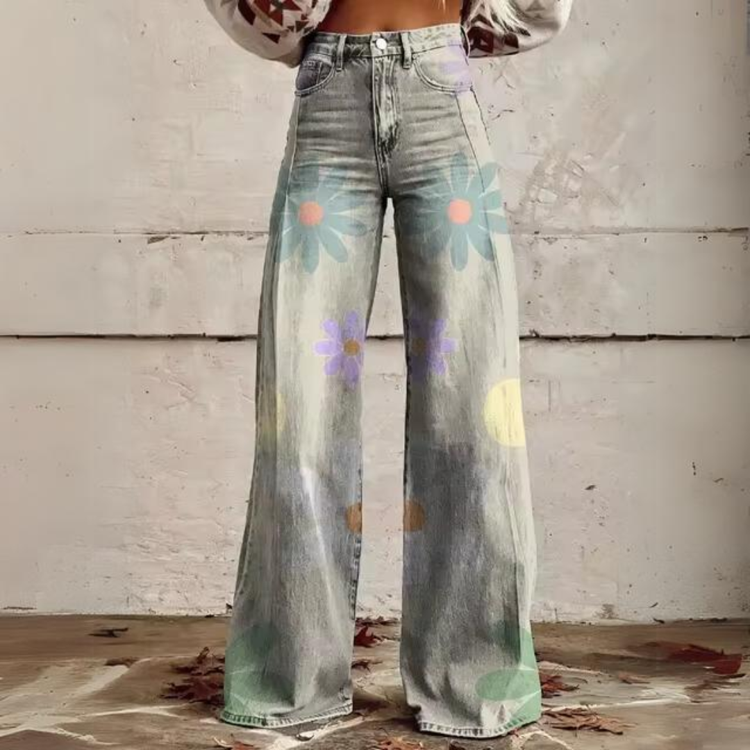 PRECIA - CLASSIC FLORAL WIDE LEG PANTS