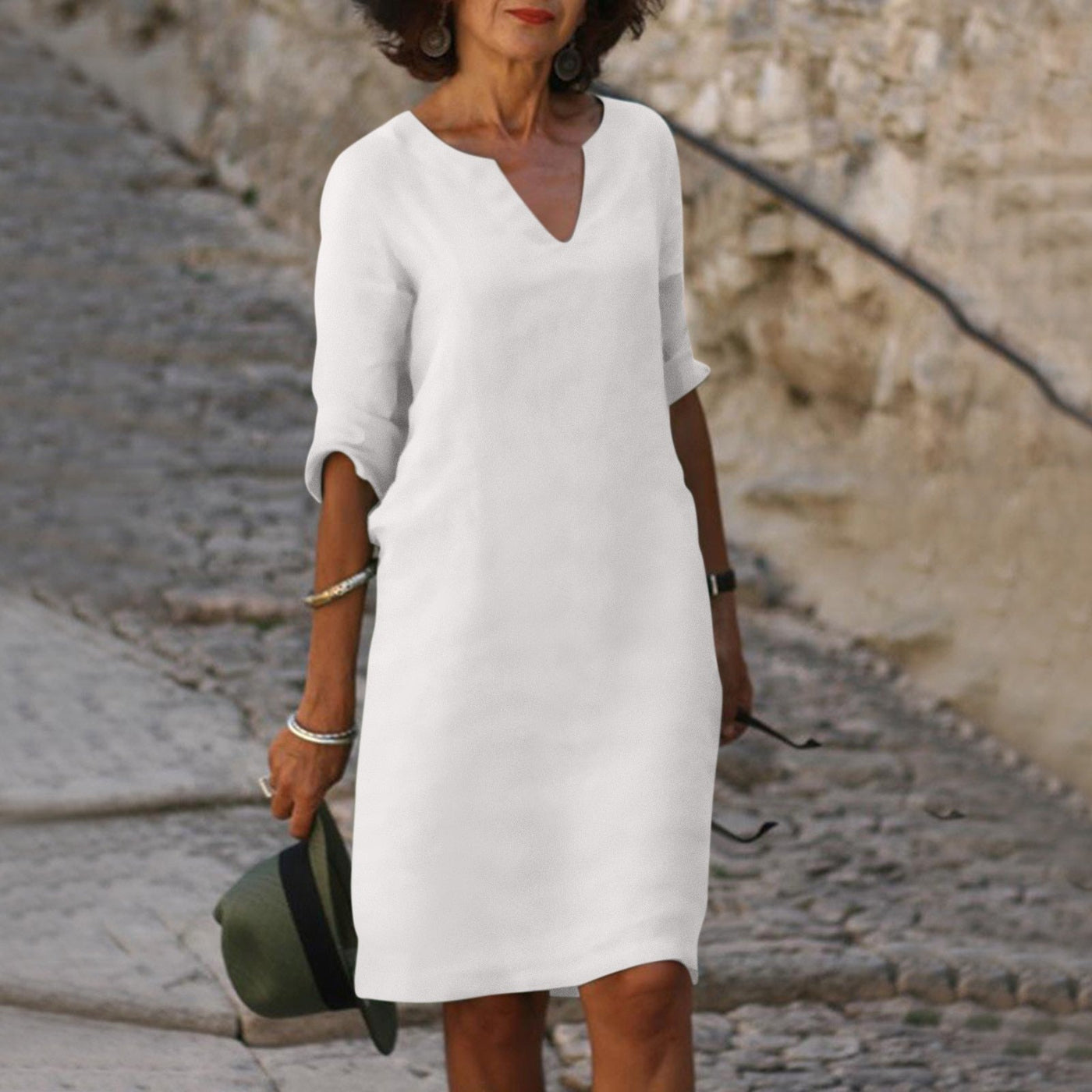 Grace - V-Neck Dress with Timeless Appeal