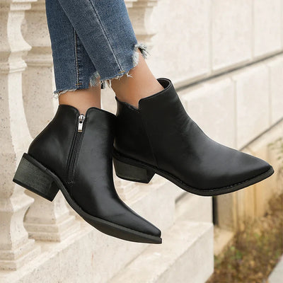 ZURI - LEATHER ANKLE BOOTS