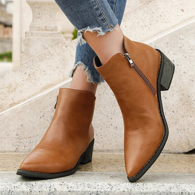 ZURI - LEATHER ANKLE BOOTS