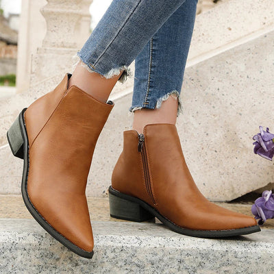 ZURI - LEATHER ANKLE BOOTS