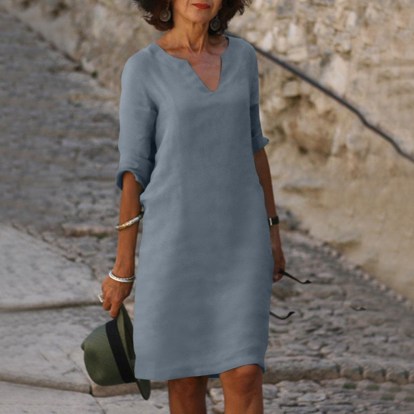 Grace - V-Neck Dress with Timeless Appeal