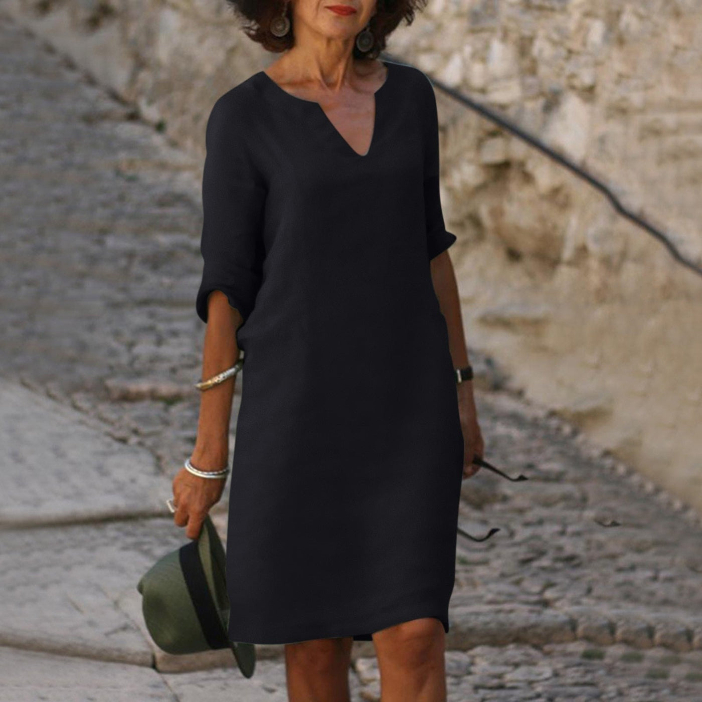 Grace - V-Neck Dress with Timeless Appeal