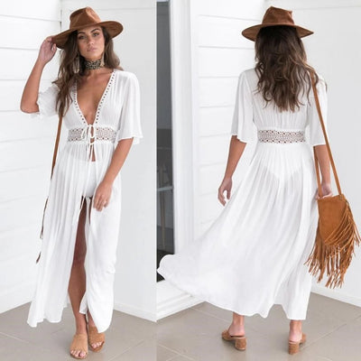 Catleya - Classy Bikini Cover-Up with Long Lace Blouse