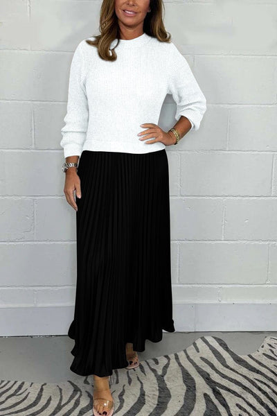 KRISTIA - SWEATER WITH PLEATED SKIRT SET